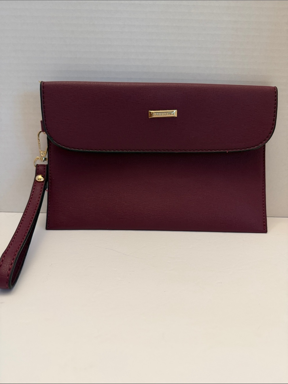 Elim and Paul Wristlet Clutch in Deep Aubergine